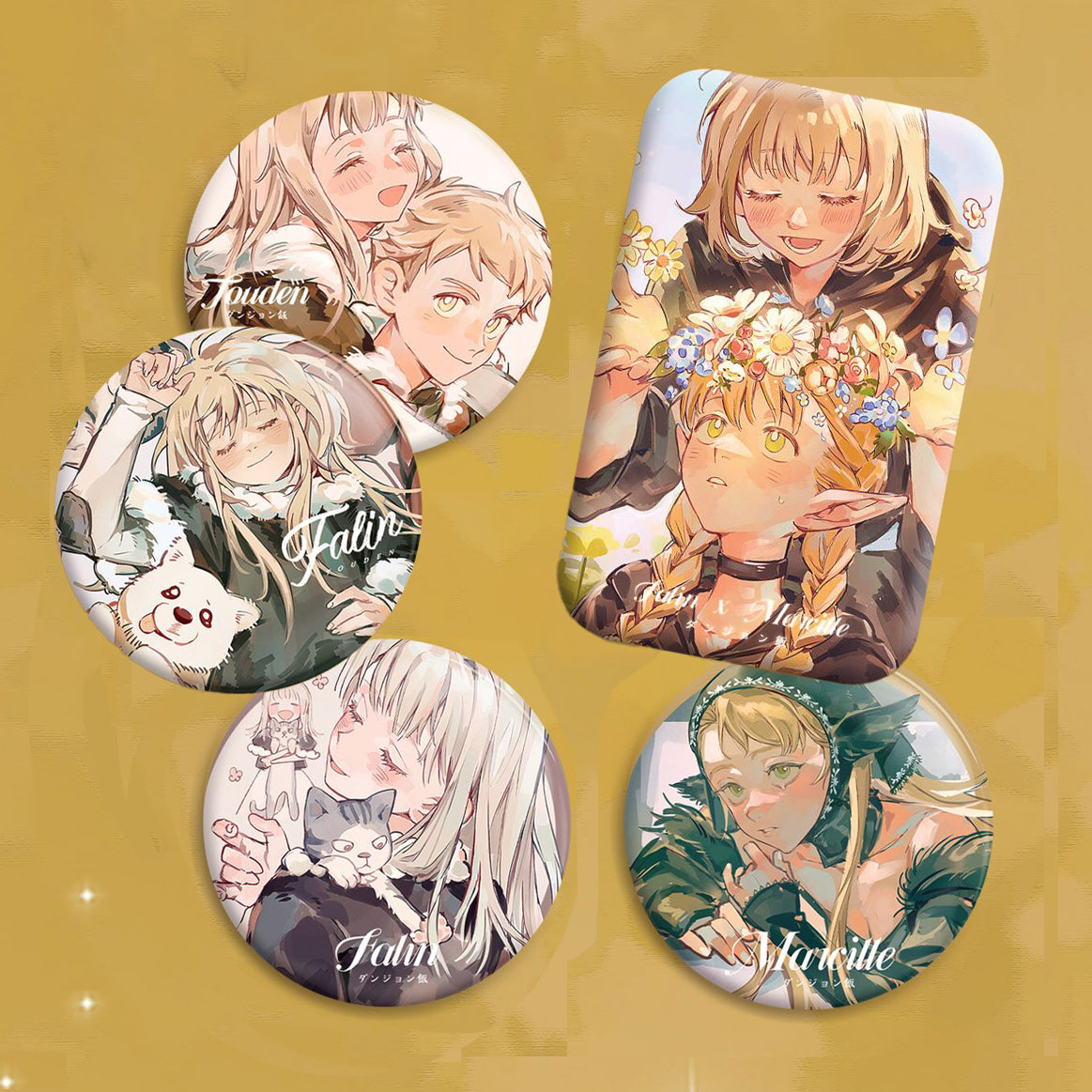Stay Gold | Button Pins | Falin, Laios, Marcille